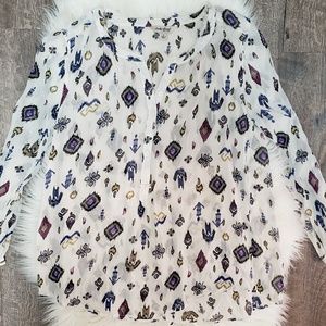 Lucky Brand Sheer Button Up